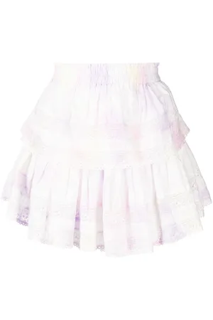 LOVESHACKFANCY Gonna midi con fantasia tie dye