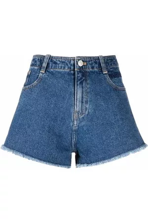 Kenzo Donna Pantaloncini - Shorts denim con ricamo - Blu