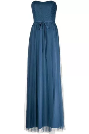 Marchesa Notte Abito da sera senza spalline - Blu