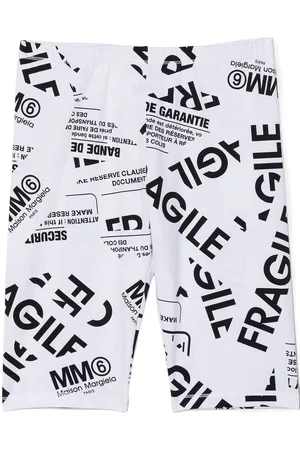 Maison Margiela Shorts da ciclismo Fragile con stampa
