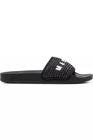 Marni Uomo Sandali - Sandali slides con logo - Nero