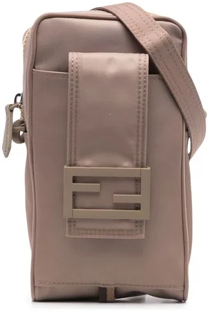 Fendi Borsa messenger con placca logo