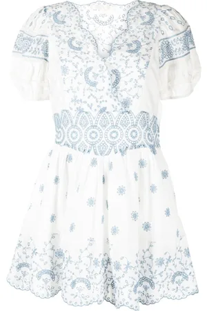 LOVESHACKFANCY Abito corto Valente con pizzo sangallo