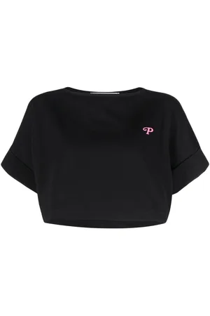 Serafini T-shirt crop con stampa