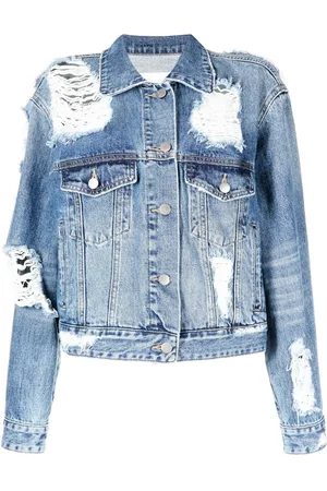 GOEN.J Giacca denim con effetto vissuto