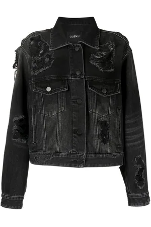 GOEN.J Giacca denim con effetto vissuto