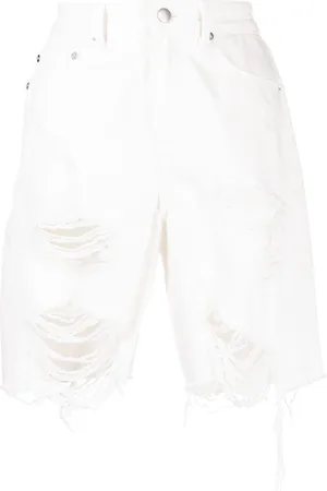 GOEN.J Shorts denim con effetto vissuto