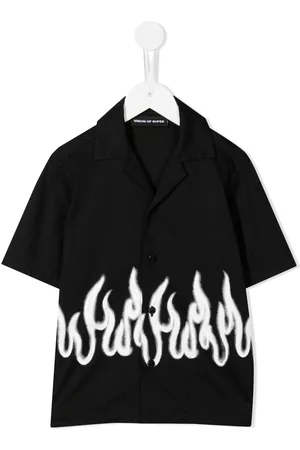 Vision Of Super Camicie - Camicia con stampa Spray Flames - Nero