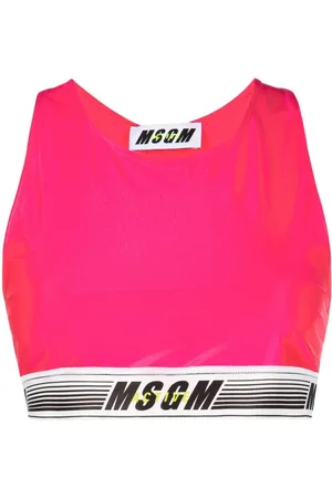 Msgm Reggiseno sportivo con banda logo