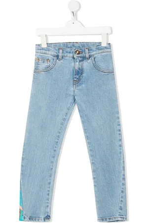 VERSACE Jeans dritti con design patchwork Barocco