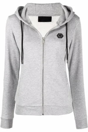 Philipp Plein Felpa con zip, cappuccio e logo