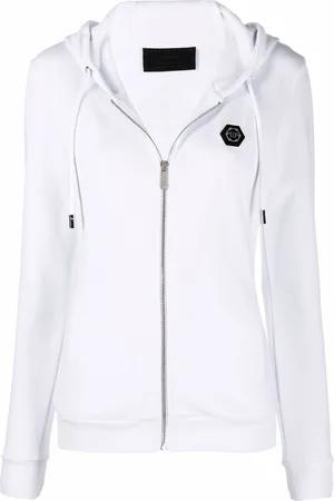 Philipp Plein Felpa con zip, cappuccio e logo