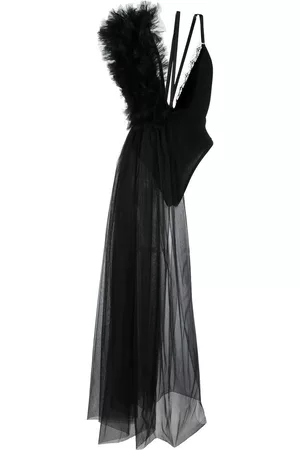 Alchemy Donna Body - Body asimmetrico con ruches x Lia Aram - Nero
