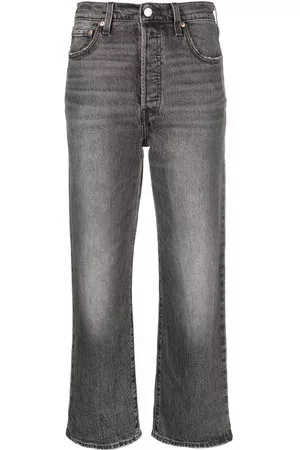 Levi's Donna Jeans straight - Jeans crop dritti Ribcage - Grigio