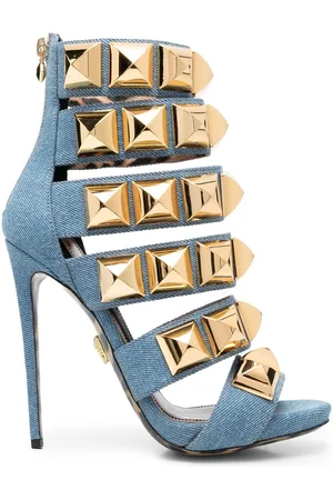 Philipp Plein Sandali denim con borchie 120mm