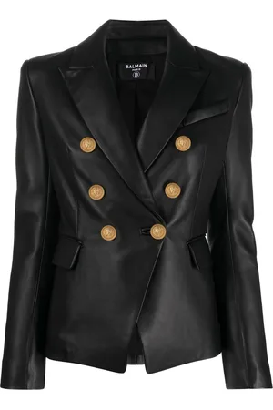 Balmain Blazer doppiopetto in pelle