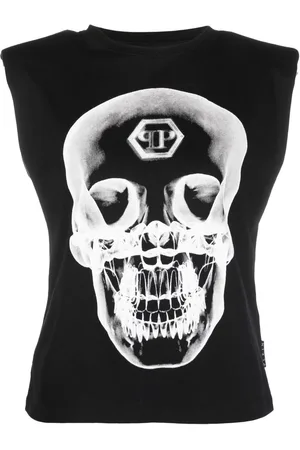 Philipp Plein Top smanicato con stampa grafica