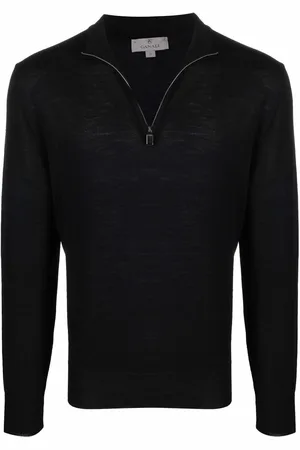 CANALI Maglione con scollo a imbuto e zip