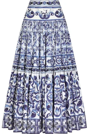 Dolce & Gabbana Gonna midi con stampa maioliche