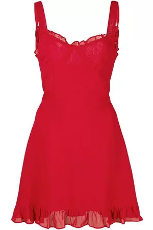 Reformation Donna Vestiti scollo a cuore - Abito Christine - Rosso