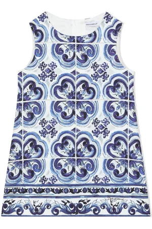 Dolce & Gabbana Abito corto con stampa maioliche