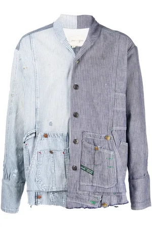 GREG LAUREN Camicia a righe patchwork