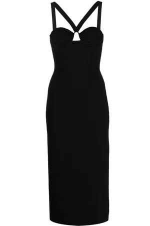 GALVAN Abito midi Venus con scollo all