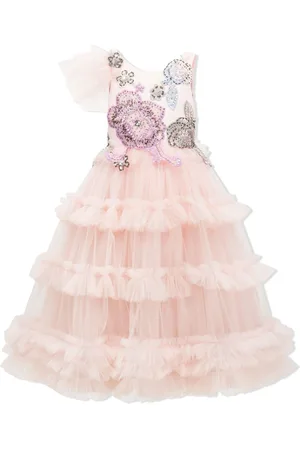 Tulleen Abito Lilac con ricamo a fiori
