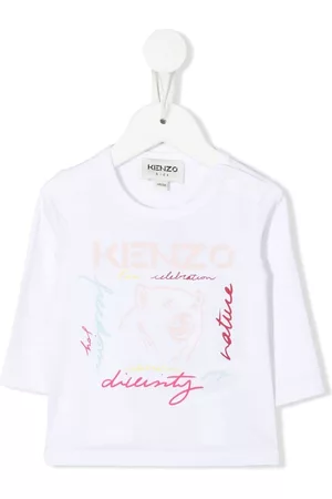 Kenzo T-shirt a maniche lunghe - T-shirt a maniche lunghe con stampa - Bianco