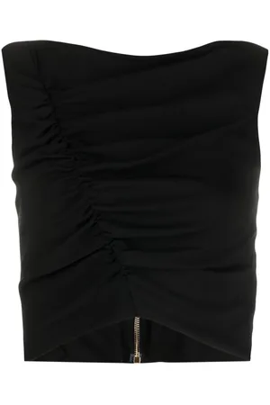 VERSACE Top smanicato con arricciatura
