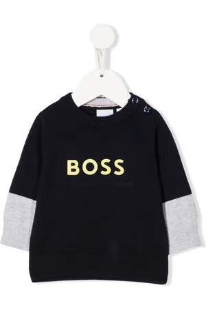 HUGO BOSS Maglione bicolore con stampa