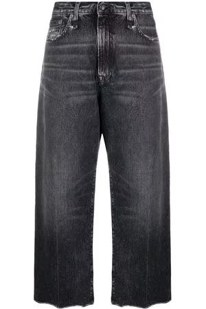 R13 Donna Jeans a zampa & bootcut - Jeans crop D'Arcya gamba ampia - Nero