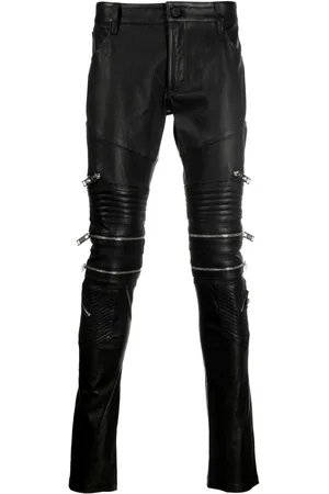 Philipp Plein Pantaloni biker con zip