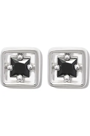 Suzanne Kalan Orecchini a bottone Inlay in oro bianco 18kt con zaffiri