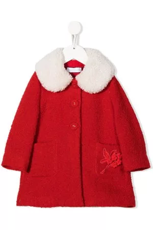 MONNALISA Soprabiti - Cappotto con ricamo - Rosso