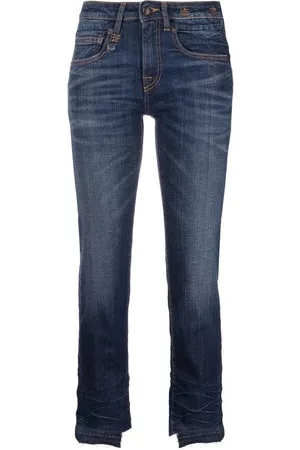 R13 Donna Jeans - Jeans crop a vita media - Blu