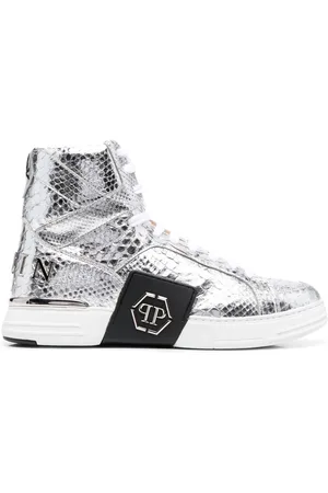 Philipp Plein Sneakers alte con effetto serpente