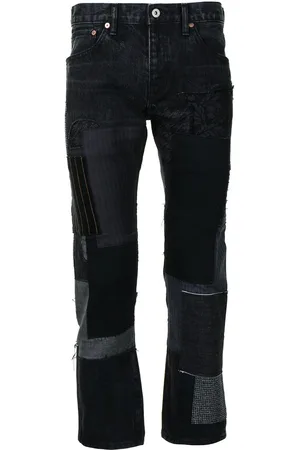 JUNYA WATANABE Jeans crop con design patchwork