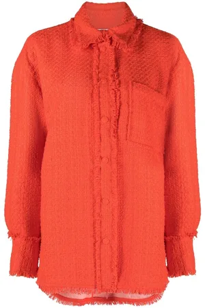 Msgm Giacca-camicia in tweed con frange