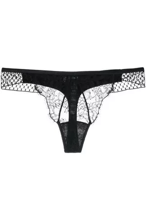 La Perla Donna Perizomi - Tanga con pizzo a vita bassa - Nero