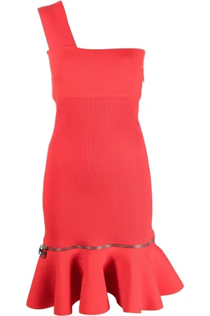 Alexander McQueen Abito monospalla con ruches