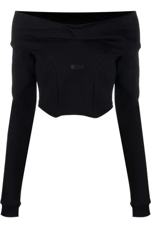 GCDS Felpa crop con spalle scoperte