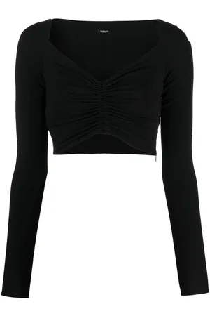 VERSACE Blusa crop con scollo a V