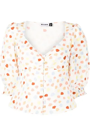 RIXO London Blusa Palma con stampa