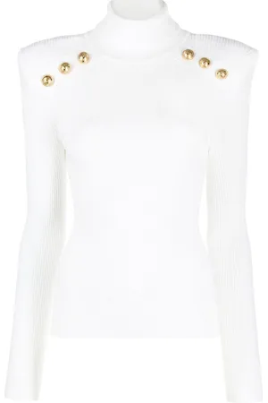 Balmain Maglione con bottone goffrato