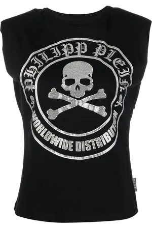Philipp Plein T-shirt smanicata con logo