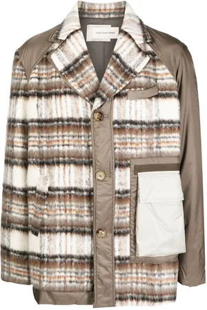 Feng Chen Wang Cappotto a quadri con inserti