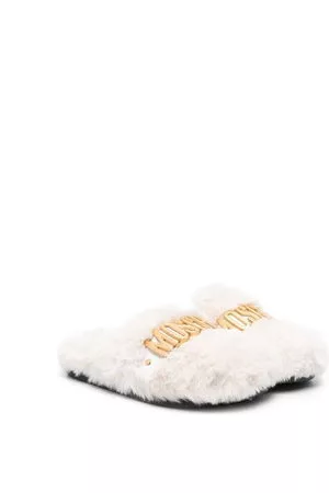Moschino Scarpe stringate e mocassini - Slippers con placca logo - Bianco