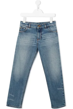 VERSACE Jeans dritti con effetto schiarito