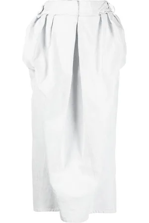 Maison Margiela Gonna midi denim con arricciatura